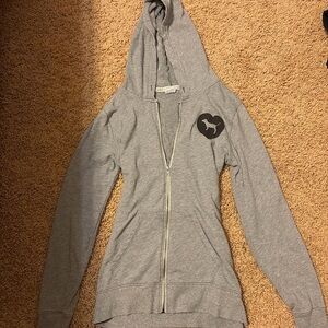 Victoria's Secret Heather Gray Hoodie with Heart Logo